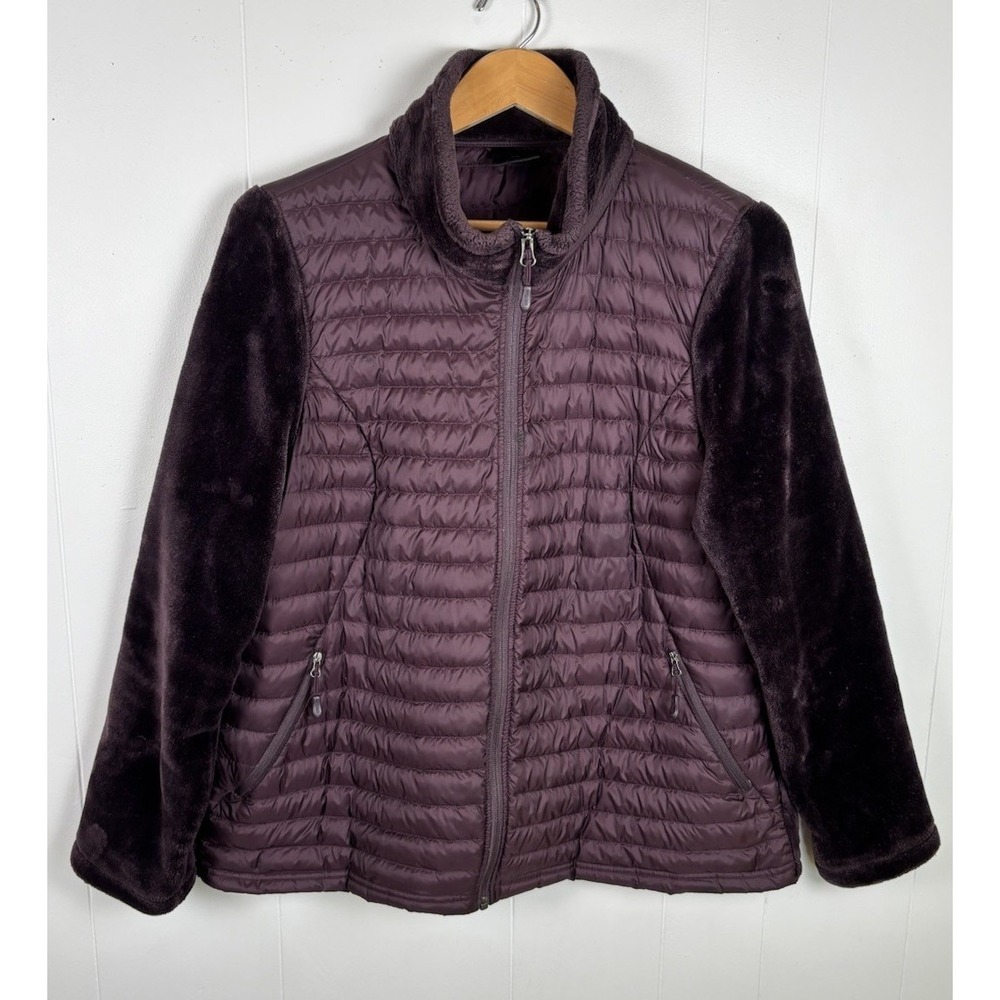 32 Degrees Heat Women's Large‎ Plum Color Fleece Down Puffer Jacket Ultralight